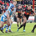 Louis Jouffret scored two tries as Halifax Panthers recorded a win on the opening day of the Championship season at Liam Finn's old club Dewsbury Rams. Photo by Thomas Fynn.
