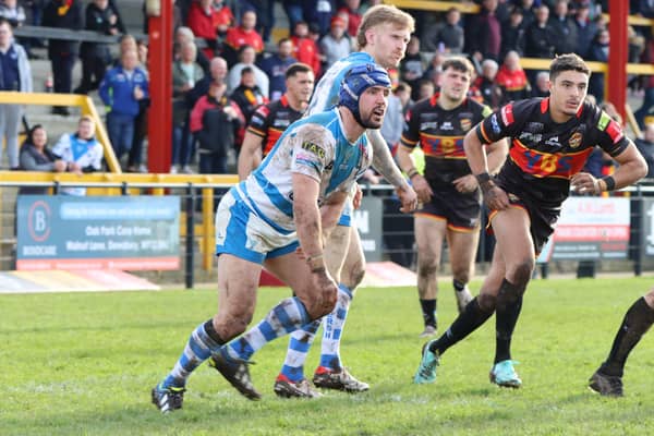 Louis Jouffret scored two tries as Halifax Panthers recorded a win on the opening day of the Championship season at Liam Finn's old club Dewsbury Rams. Photo by Thomas Fynn.