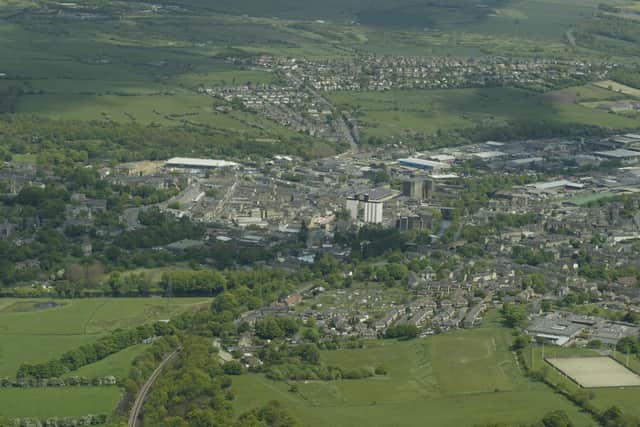 An aerial view of Brighouse which could see hundreds of new homes built and the creation of 'garden suburbs' as part of Calderdale's Local Plan