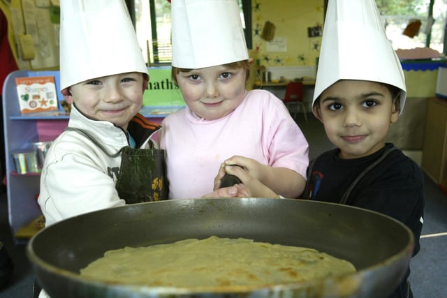 Pancake makers at Bright Spart Nursery, Halifax back in 2006.