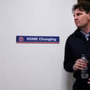 FYLDE - OCTOBER 14: Chris Beech, Interim Manager of AFC Fylde, leaves the home changing room at half-time during the Emirates FA Cup Fourth Round Qualifying match between AFC Fylde and Leek Town at Mill Farm on October 14, 2023 in Fylde, United Kingdom. (Photo by Lewis Storey/Getty Images)