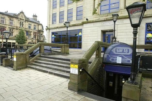 Bar 15, previously known as WCs as the premises was once a public toilet, was located in front of Bull Green House, accessed by steps down under the street.
