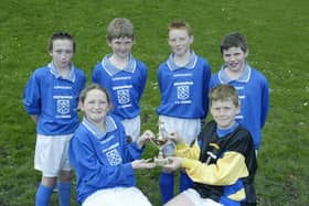 Members of the Northowram Primary School football team, in 2004, who won the under 11's mixed competition.