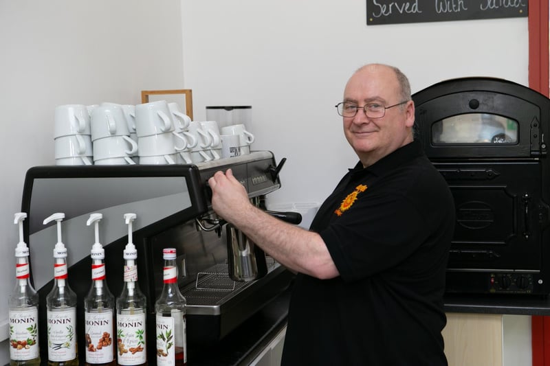 Phil making hot drinks at Sunny Gym