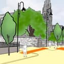 An artist's impression of how the new area outside Square Chapel will look