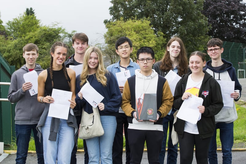 North Halifax Grammar School. From the left, Sam Bishop, Lucy Payne, Ethan Ward, Laura Baldwin, Jerry Li, Andy Ke, James Eades, Rebecca Spicer and Harry Taylor.