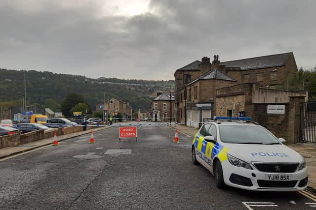 Several police cordons are still in place in Halifax town centre this morning