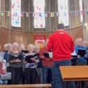 The choir loved the acoustics at St John's Church