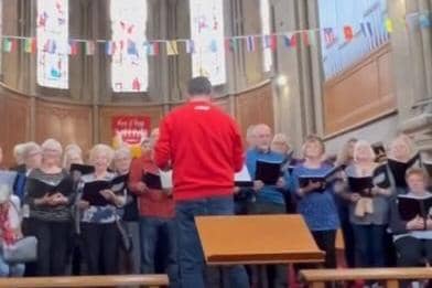 The choir loved the acoustics at St John's Church