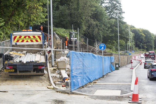 A629 roadworks, Salterhebble.