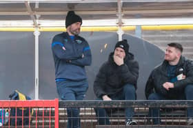 Halifax Panthers' head coach Liam Finn, left, is expecting "the very best version" of his former club Dewsbury Rams in their Championship season opener on Sunday. Photo by Simon Hall.