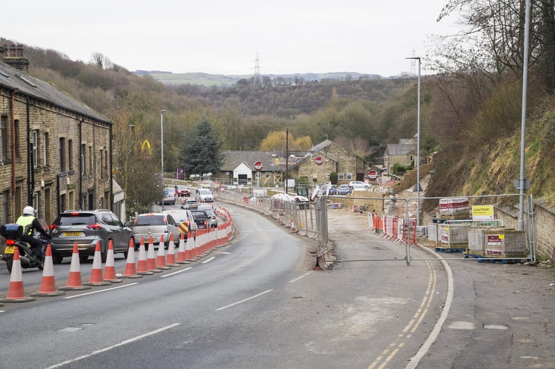 A629 roadworks. at the bottom of Salterhebble hill earlier this year