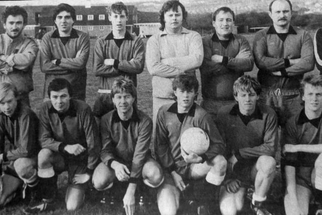Portsmouth League. Back (from left): Pat Essex, Rob White, Mick Murray, Dave Johnson, Alan Hall. Front: Bernie Kuzik, Andy Humphries, Shaun Knight, Tony Page, Julian Wright