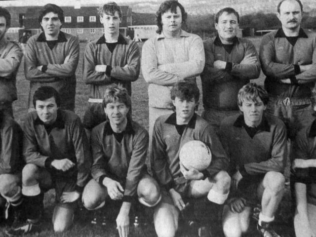Portsmouth League. Back (from left): Pat Essex, Rob White, Mick Murray, Dave Johnson, Alan Hall. Front: Bernie Kuzik, Andy Humphries, Shaun Knight, Tony Page, Julian Wright