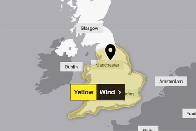 Yellow weather warning: Met Office issues warning for high winds to ...