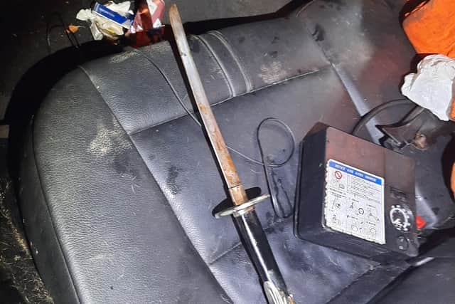 The sword found in the BMW in Halifax