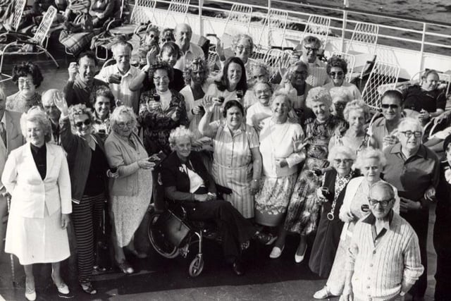 The Star and Morning Telegraph's memorable cruise to the Canary Islands in 1983 where the members of the party are on board the cruise ship named Black Watch