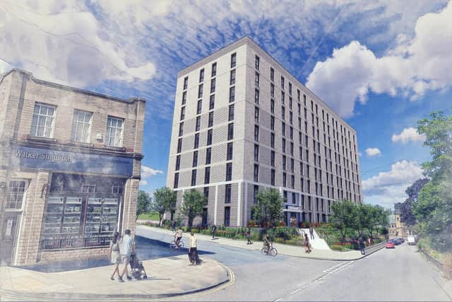 An artist’s impression of how the completed Placefirst apartments at Cow Green Halifax, might look, if plans are approved