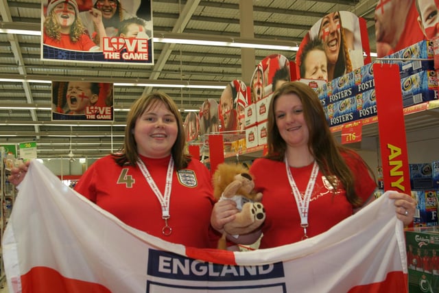 Jenny Longbottom and Vickki Clayton from ASDA won a trip to see England play in the World Cup