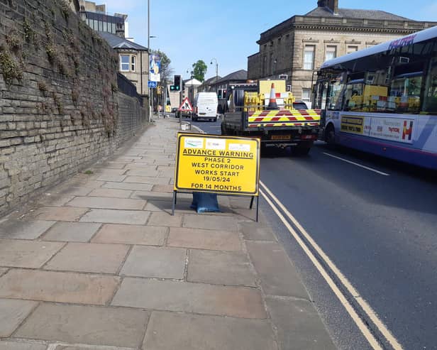Signs have gone up around Halifax town centre warning of the work