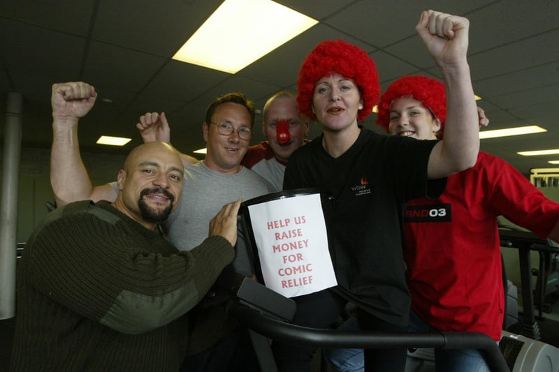 Work Out Warehouse Red Nose Day event back in 2003