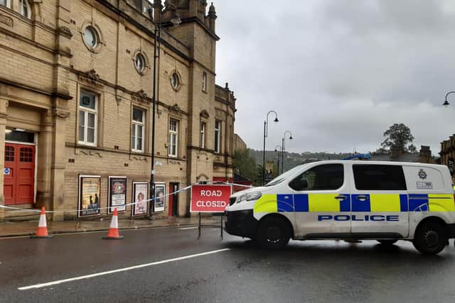 Police in Halifax town centre after the stabbings
