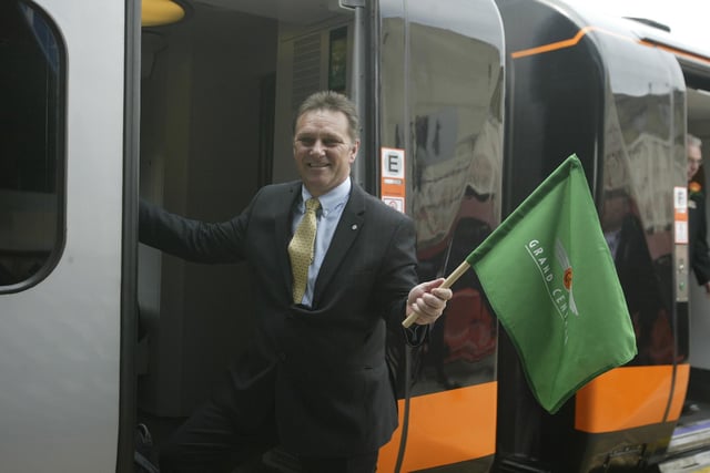 Pictured is MP Craig Whittaker boards the first train direct from  Brighouse to London