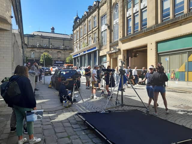 The Full Monty 2 crew in Halifax town centre