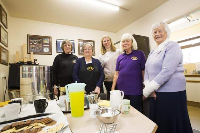 Brighouse and Rastrick Band open day. Serving refreshments, from the left, Pauline Hanson, Anne Wilkinson, Lindsay Dickinson Pamela Lumb and Brenda Pearson.