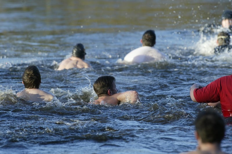 Swimmers at the New Year swim in 2003
