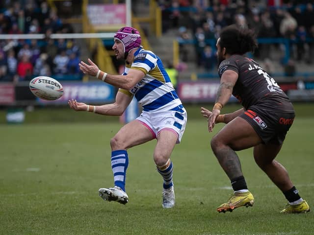 Action from Halifax Panthers' home game with Sheffield Eagles last season. Photo by Simon Hall.