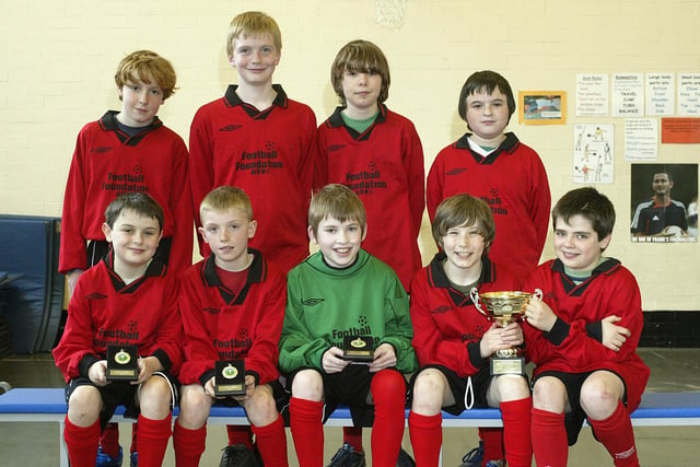 Boys football team from Riverside Junior and Infant School, Hebden Bridge, who have won the Todmorden Sports Centre seven-a-side tournament in 2007.
Back, from the left, are Marcus Goff, nine, Jacob Glanville, 11, Tom O'Donoghue, 11, and Joe Lawton, 11
Front, left to right, are Fin Pritchard, ten, Joe Fazakerley, nine, Noah Tranmer, ten, Euan Atkinson, 11, and Max Wharton, ten