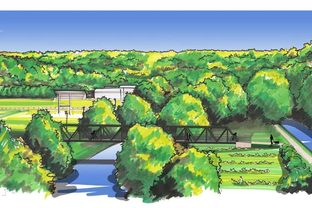 Artist's impression of the new bridge in West Vale to provide access to the canal.