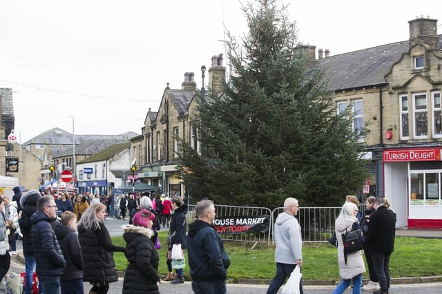 The Christmas tree in Thornton Square.