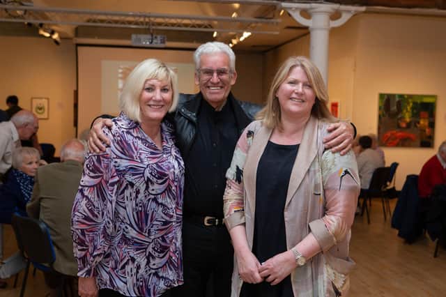 Anita Cormac, Roger Standen and Melanie Hall at the coffee morning and reunion for anyone who used to work for Crossley Carpets at Dean Clough