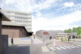 An artist's impression of what the new A&E at Huddersfield Royal Infirmary will look like.