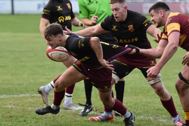 Harry Fell drives forward. Pic: John Baker