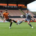 Action from the reverse fixture at The Hive this season, which finished 0-0
