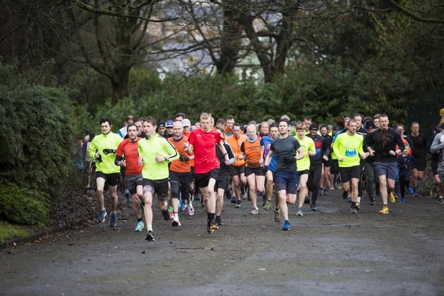 Action from Saturday's Halifax parkrun at Shroggs Park. Pic: Jim Fitton.