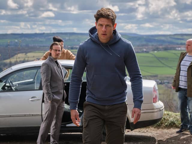 Sally believes one of the keys to the show's success is how the Calderdale landscape provides a backdrop to the drama, such as in this scene featuring James Norton. Photo: BBC/Lookout Point/Matt Squire