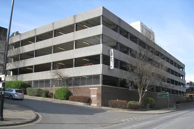A view of the old Cow Green multi-storey car park, Halifax, taken in 2011