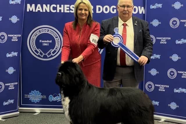 Suzanne Blake with Soldier at the Best of Breed at Manchester championship show.