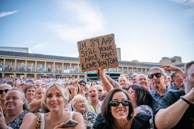 Crowds enjoying Tom Jones at The Piece Hall. Photos by Cuffe and Taylor/The Piece Hall Trust