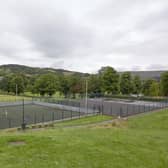 A view of the tennis courts in Center Vale Park, Todmorden.