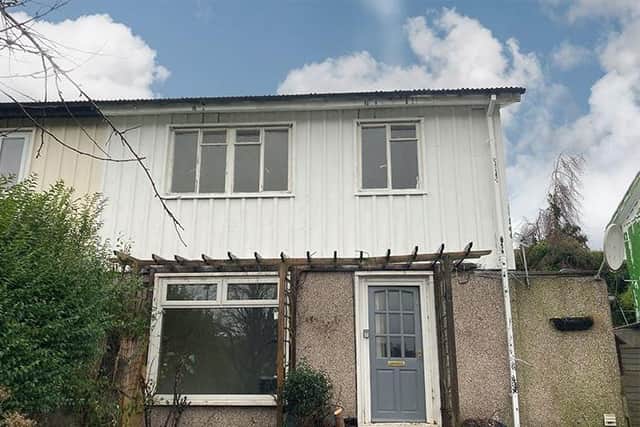 This, three-bedroom, semi-detached property is going under the hammer for an auction price of £25,000-plus.