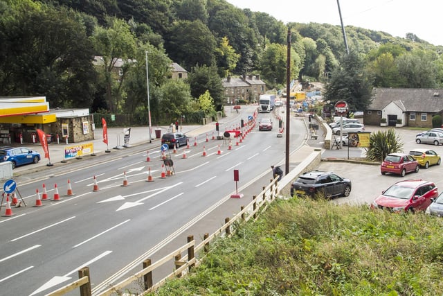 A629 roadworks, Salterhebble.