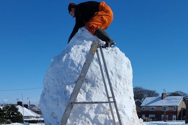 Sowerby's biggest snowman? Picture shared by Michelle Rhodes
