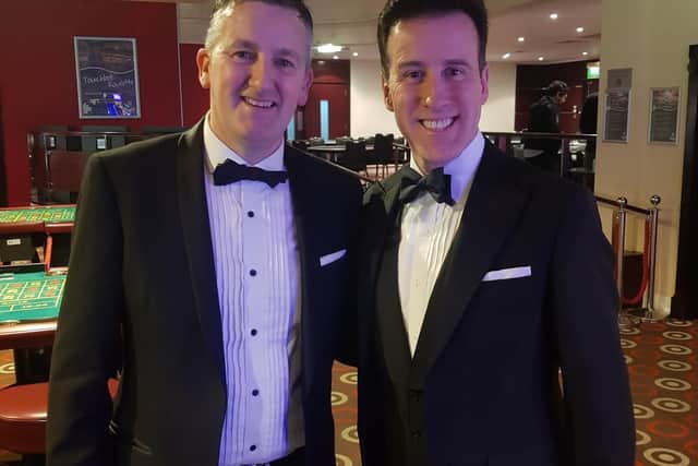 Pete with Strictly star Anton Du Beke