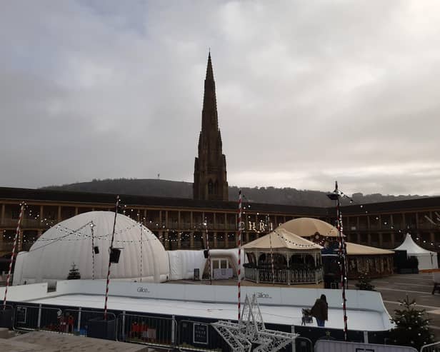 The ice-rink opened at The Piece Hall today