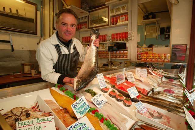 Flashback: Fishmonger Michael Crabtree pictured in 2010 at one of the units in Albion Street, which which traditionally known as the Halifax 'fishmarket'